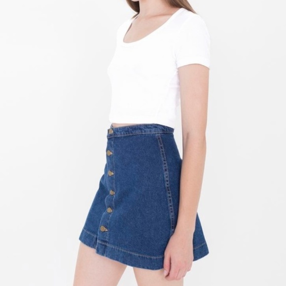 American Apparel Button Down Jean Skirt - Picture 3 of 3